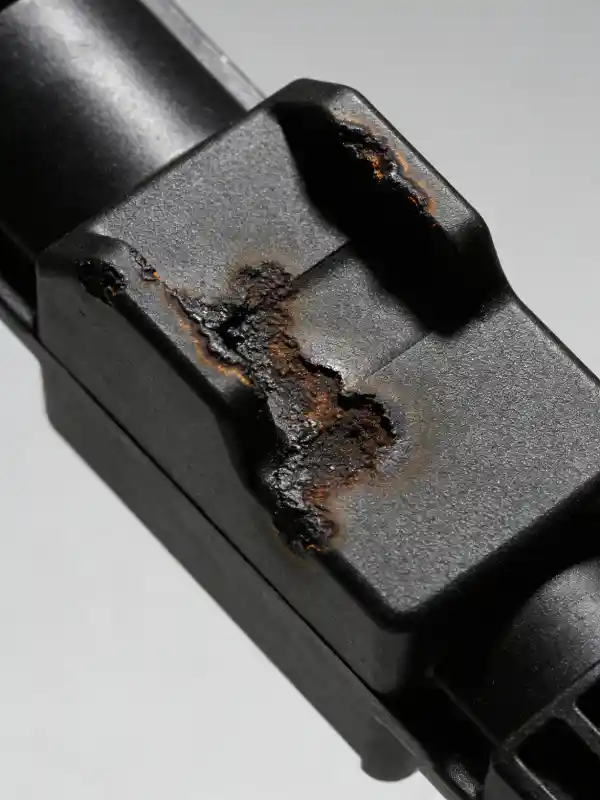 burn marks on plastic part from injection molding