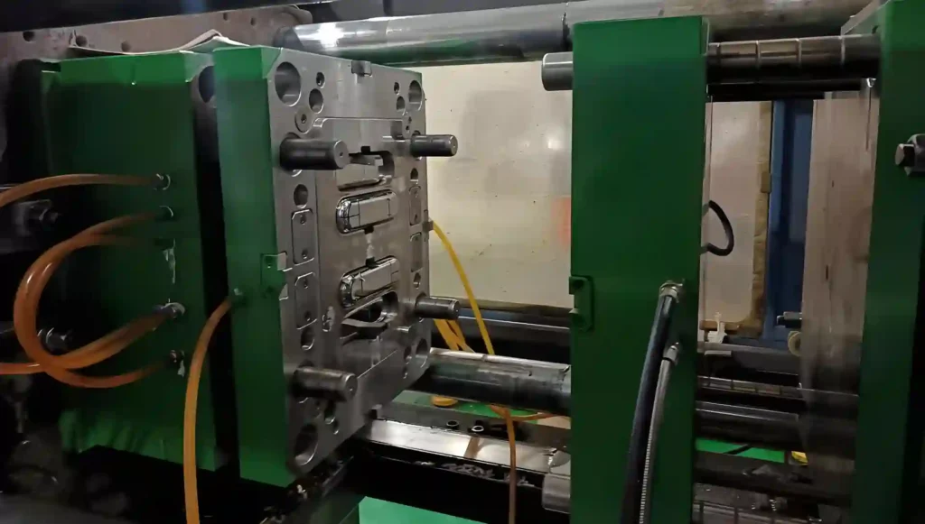 injection mold trial on molding machine