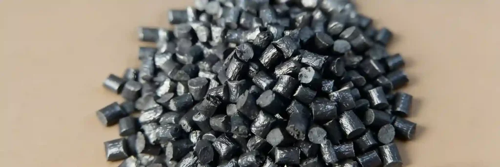 glass fibers mixed with nylon pellets for injection molding