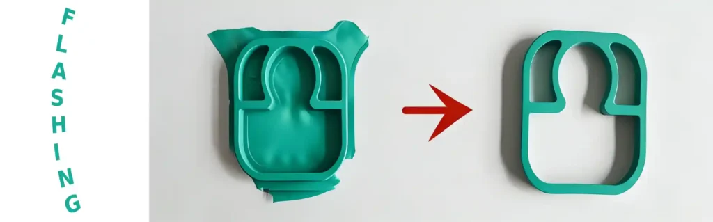 flash on injection molded part parting line